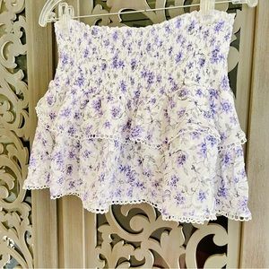 W.A.P.G. white purple mini skirt L